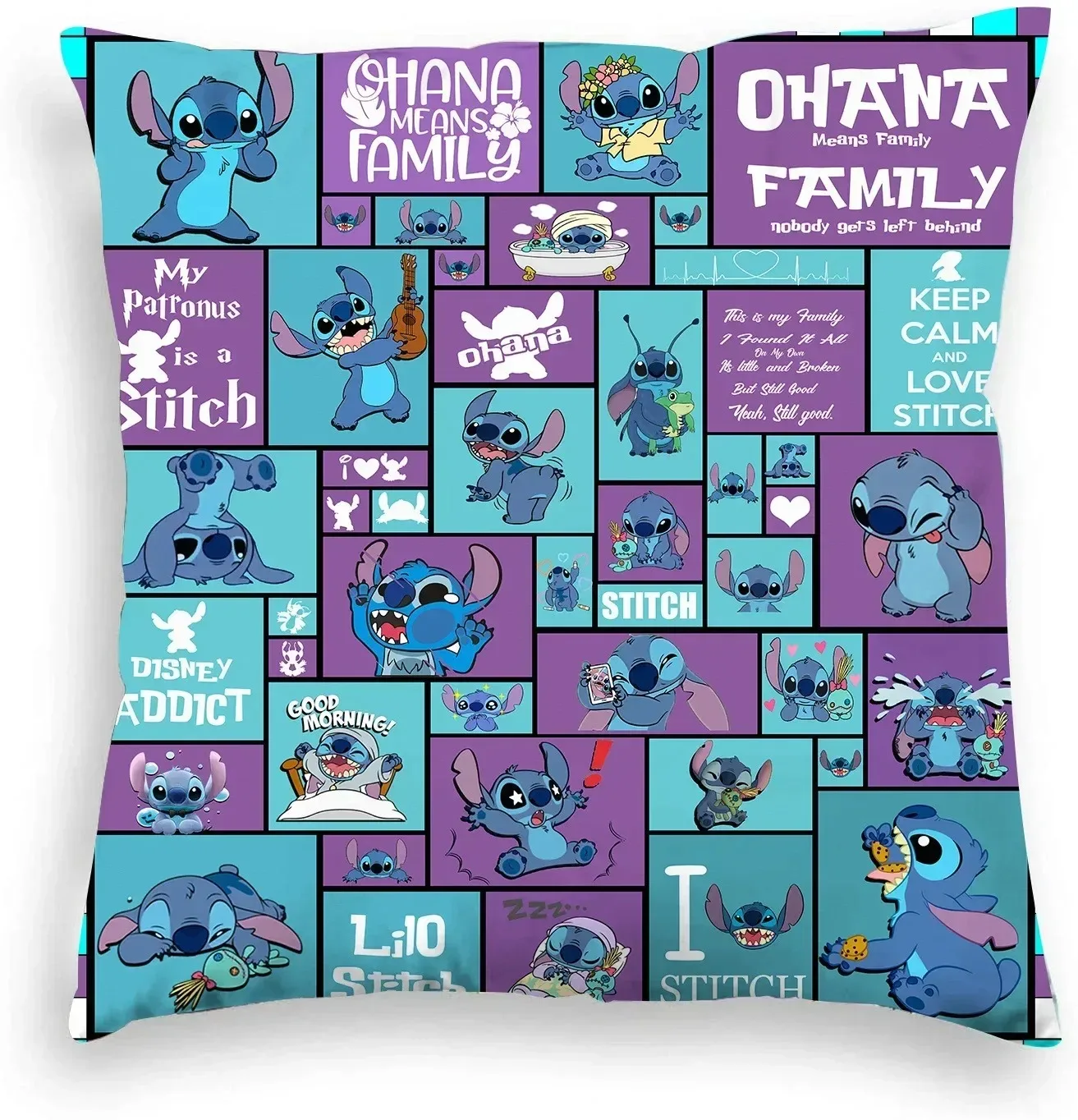 Stitch Cushion Cover Disney Lilo & Stitch Pillowcase Plush Toy Anime Kawaii Pillowcase Home Room Decoration Children Gift 4