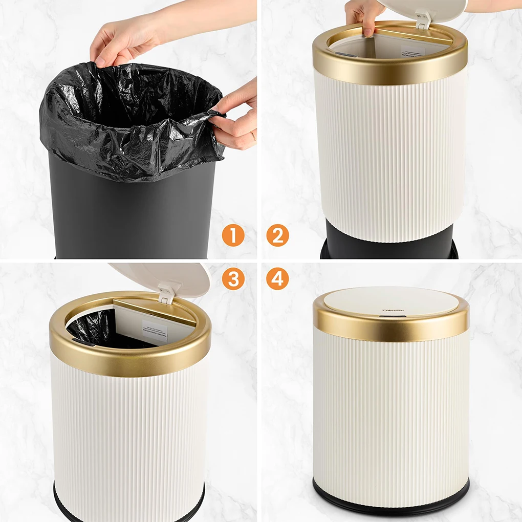 Stylish Bathroom Trash Beige Bathroom Enjoy Odor-Free Pukomc Creamy