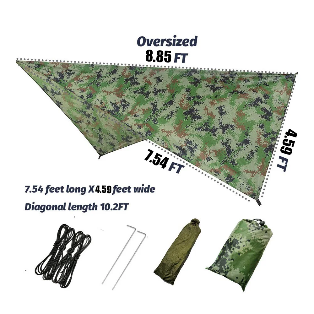 Camping Hammock with Rain Fly Tarp and Mosquito Net Tent Tree Straps Portable Single Double Nylon Parachute Hammock for Travel camping hammock