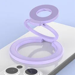 MagSafe Double - Sided Magnetic Phone Ring Holder & Portable Folding Stand (Light Purple)