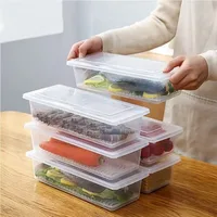 Nouvelle boîte de stockage des aliments transparente, plateau de vidange, organisateur de réfrigérateur scellé avec couvercle, boîte de rangement congelée pour réfrigérateur 5