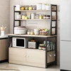 Nordic Wood Based Panel Kitchen Cabinets For Home Furniture Cabinets Multilayer Household Simple Creative Kitchen Storage Rack 5