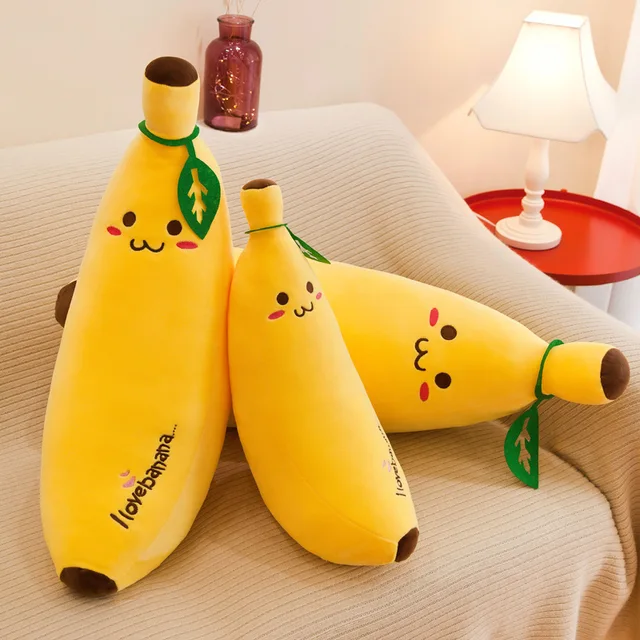35/50CM Cartoon Banana Plush Toy Soft Plant Banana Pillow Super Soft Kids Toys Baby Kids Home Decoration Christmas Gift 2