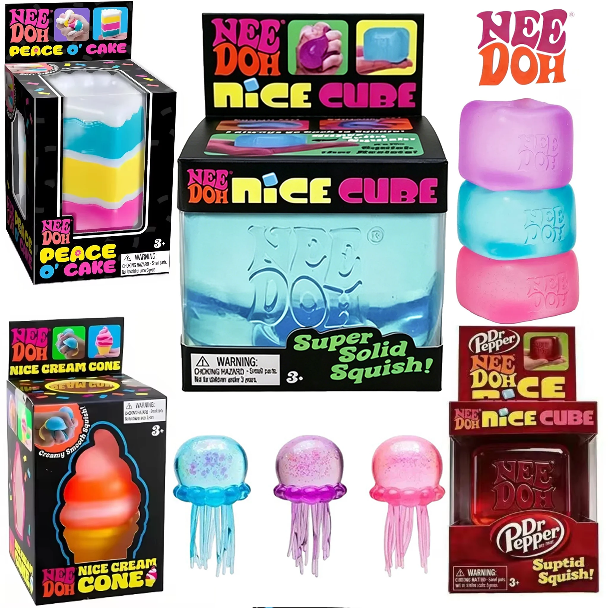 2026！*Squishy Schylling Needoh Nice Cube Sensory Toy Anti-Stress Stress Relief Jigsaw Pressure Relief Souvenir for Kids 말랑이