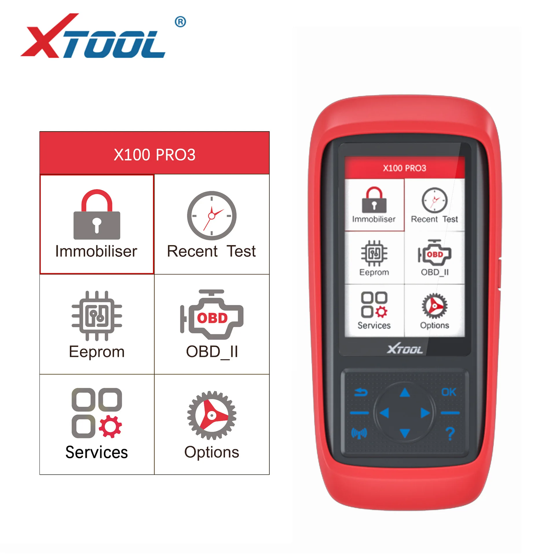 

XTOOL X100 Pro3 Professional Auto Key Programmer Add EPB, ABS, TPS Reset Functions Free Update Lifetime