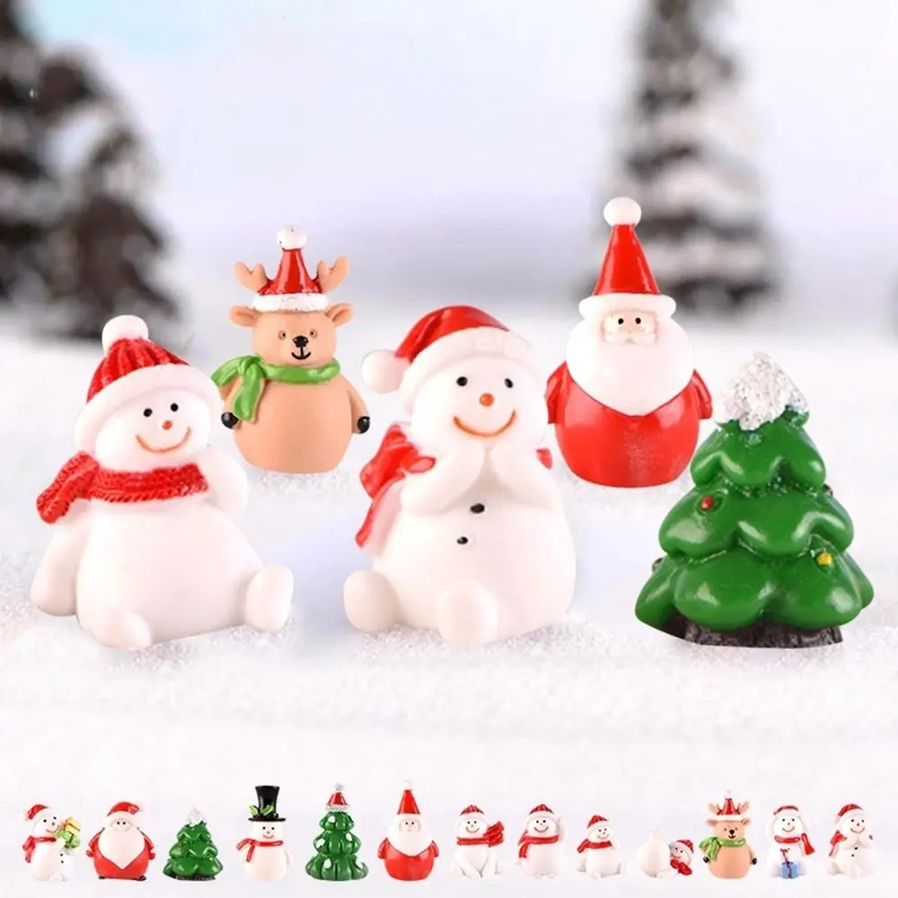 

Christmas Miniature Snowman Santa Claus Fairy Garden Miniatures Fairy Figures Accessories Terrarium Figurines Decoration