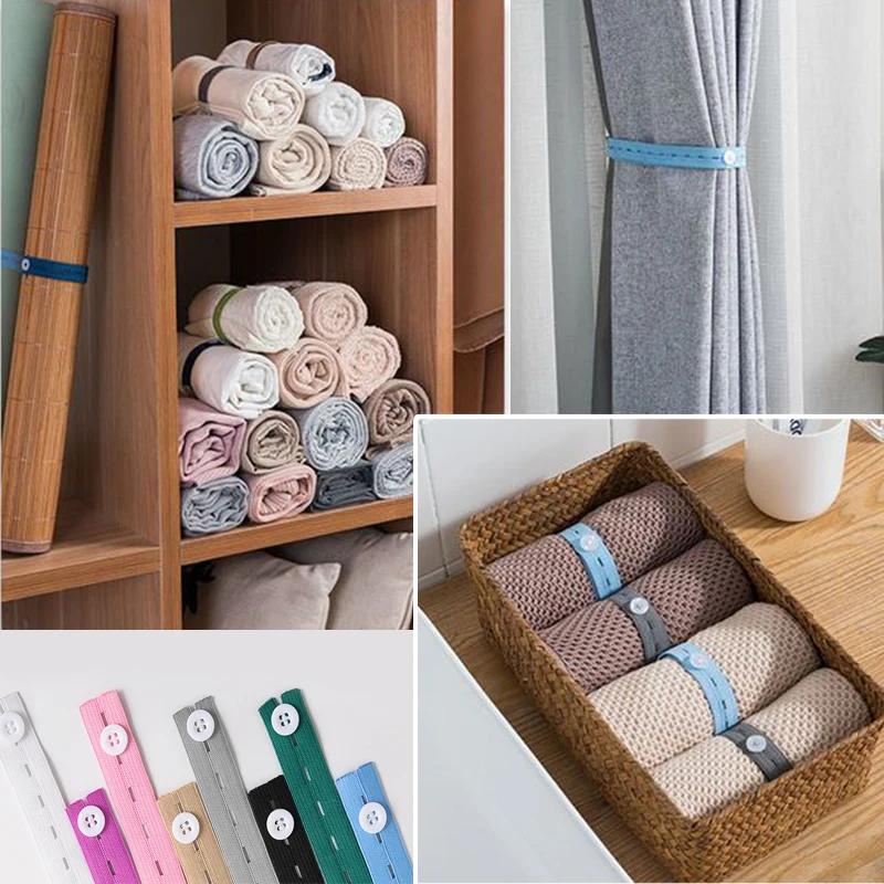 10-50pcs Elastic Bands Nylon with Button Hole Elastic Webbing DIY Craft Sewing Garment Trousers Accessories Organizers 6