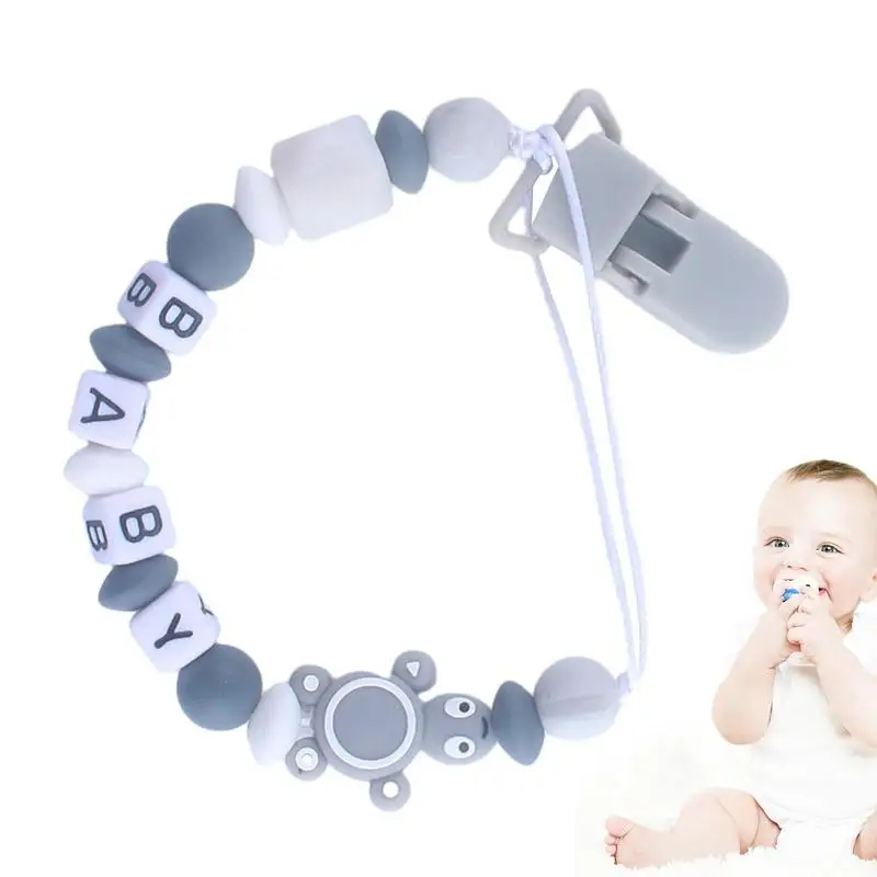 

Universal Pacifier Clip Silicone Strap Holder For Pacifier Anti-Drop Chain Design Teether Toy For Christmas New Year And Birthda