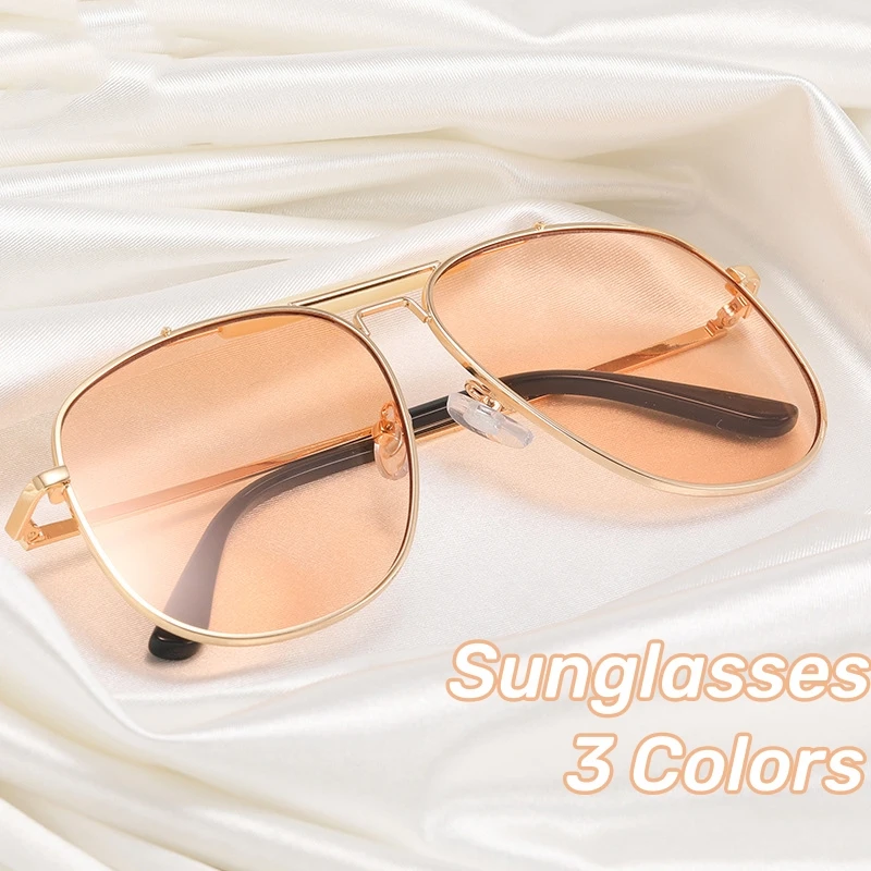 

Женские солнцезащитные очки с двойным лучом, в металлической оправе