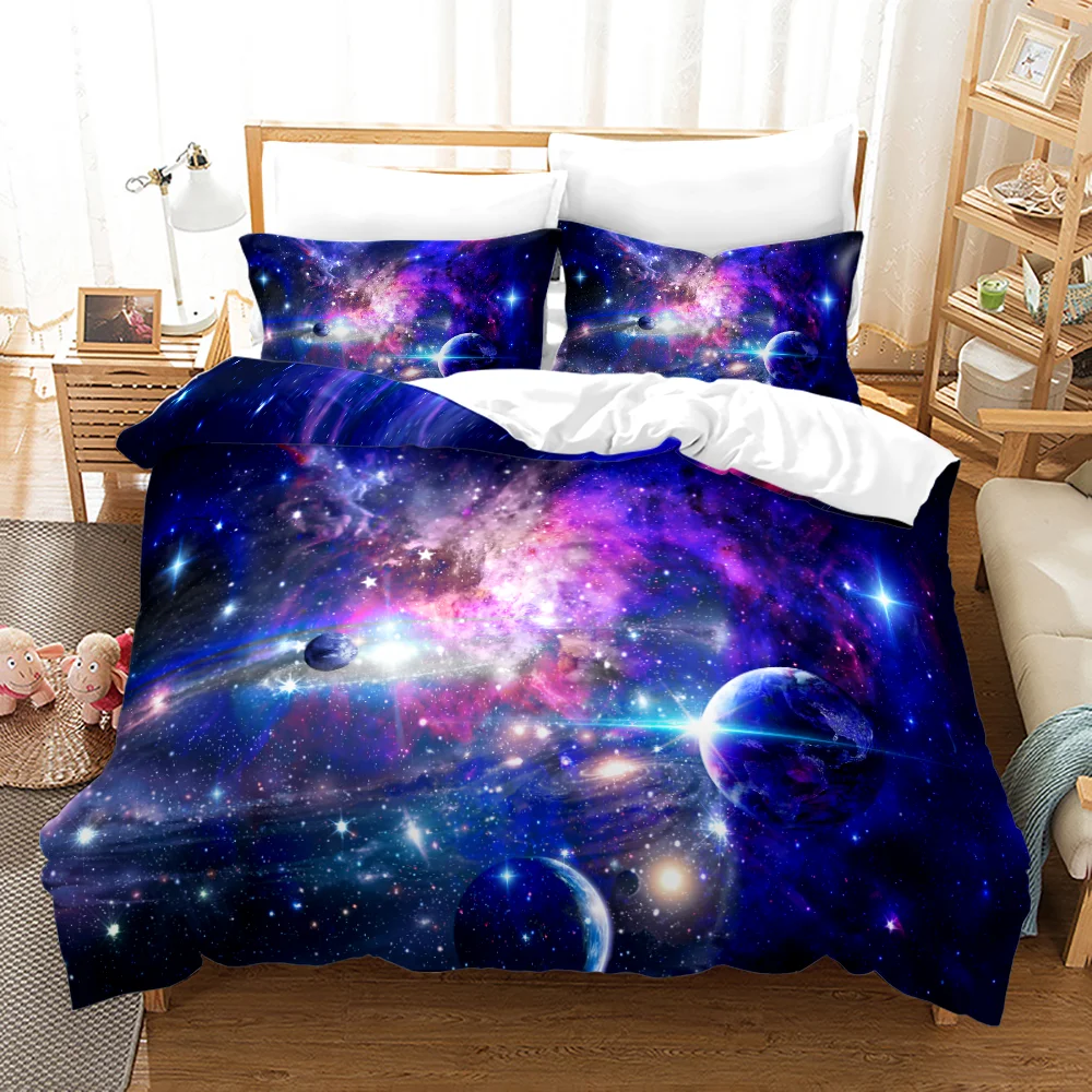 Space Galaxy Bedding Set Bedspread Single Twin Full Queen King Size Sky Milky Way Planet Bed Set Aldult Kid Duvetcover 06 5