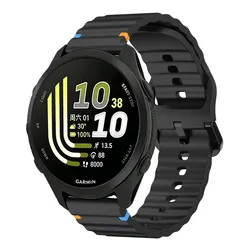 Silicone Strap for Garmin Smartwatches - Various Sizes and Colors Available (Black)