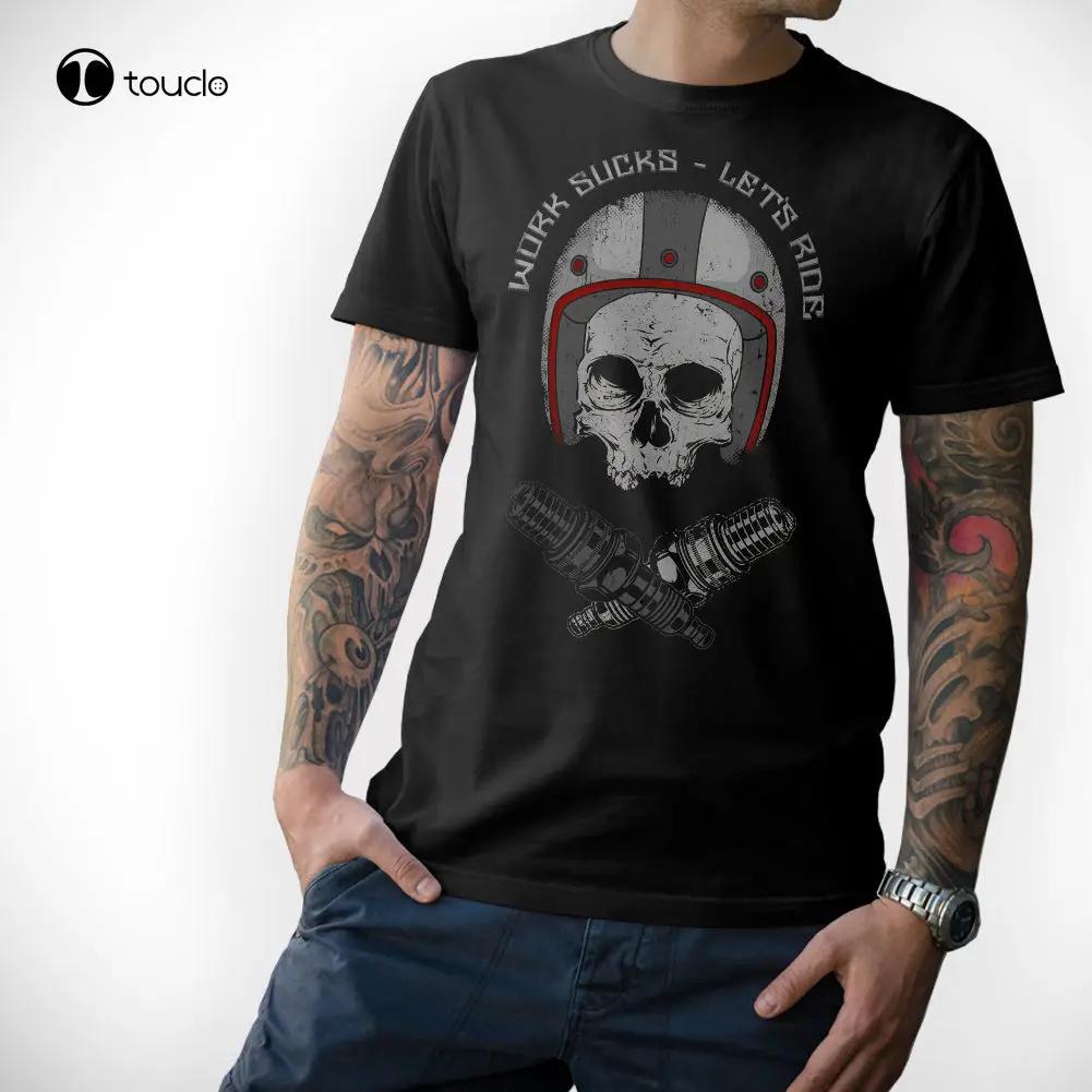 

New Fashion Cool Casual T Shirts Biker T-Shirt Motorrad Totenkopf Oldschool Mc S - 5Xl Summer Tee Shirt Unisex Women Shirts