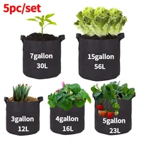 5pcs/set Felt Grow Bags Gardening Fabric Vegetable Flower Tomato Potato Planting Pots Greenhouse Garden Planting Nursery Pot 1