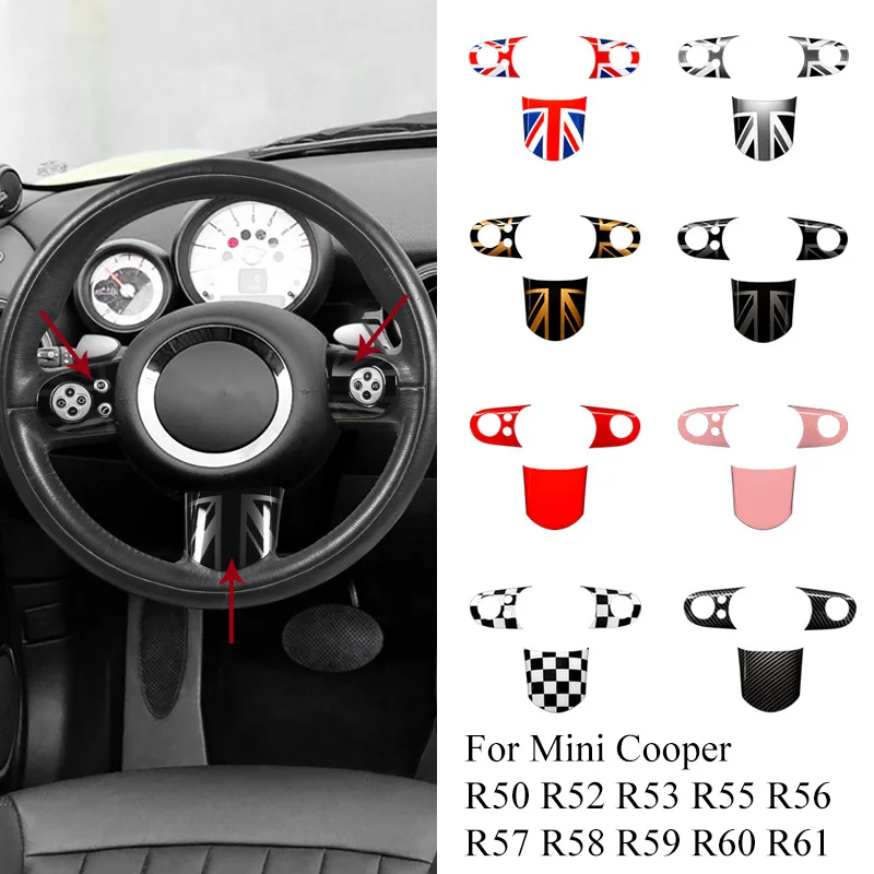 

3pcs Car Steering Wheel Button Stickers for Mini Cooper R55 Clubman R56 R57 Accessories R60 Countryman R50 R52 R53 R58 R59 R61