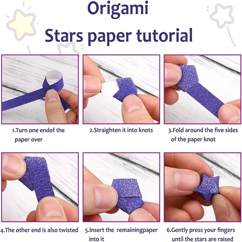 Fenrry 460/920 시트 별 종이 스트립 반짝이 종이 종이, 예술 및 공예 애호가에게 반짝이는 행운의 별 접이식