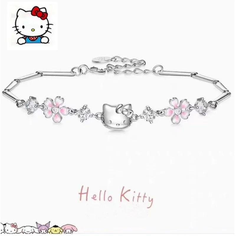 

hello kitty pink cherry blossom sanrio my melody bracelet sweet and luxurious pulseras mujer girl birthday gift for best friend