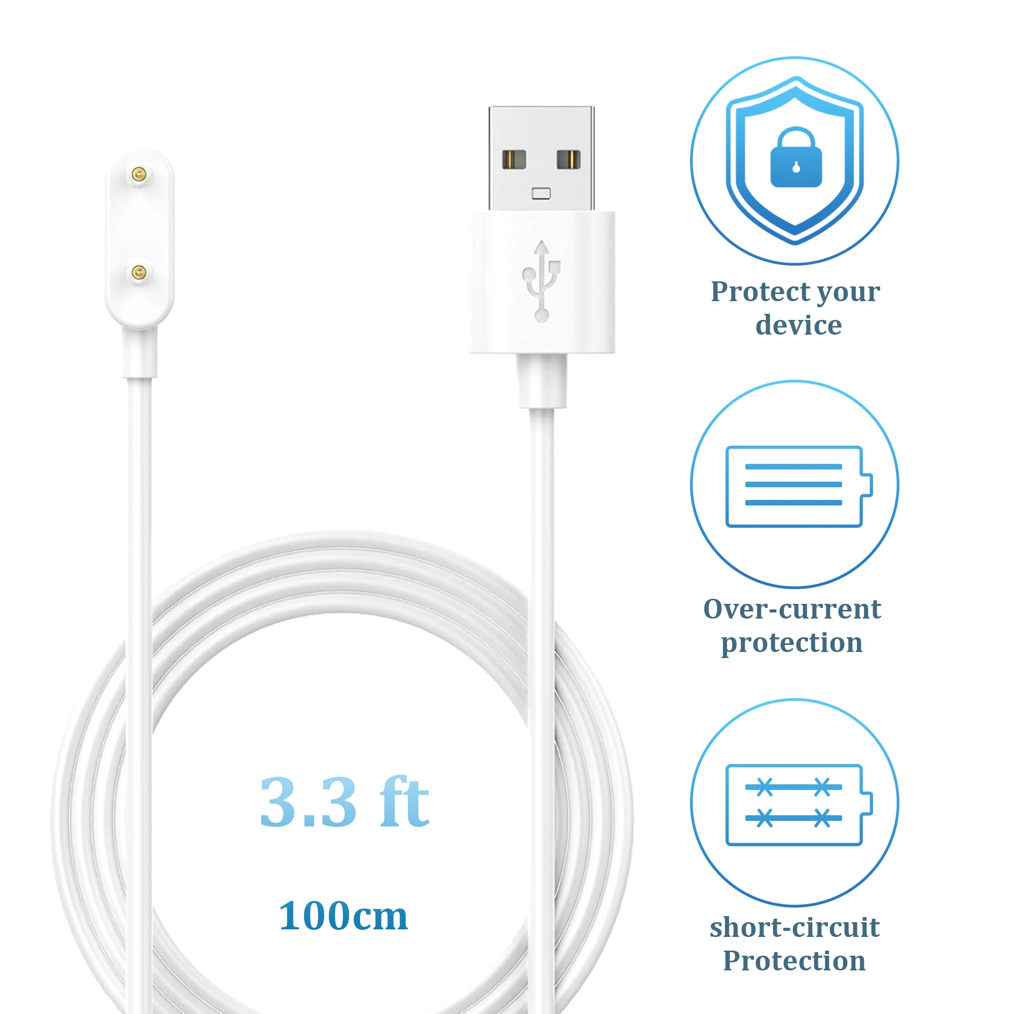 Universal Wireless Charger Cable Station for Smartwatches - USB Charging Adapter Dock