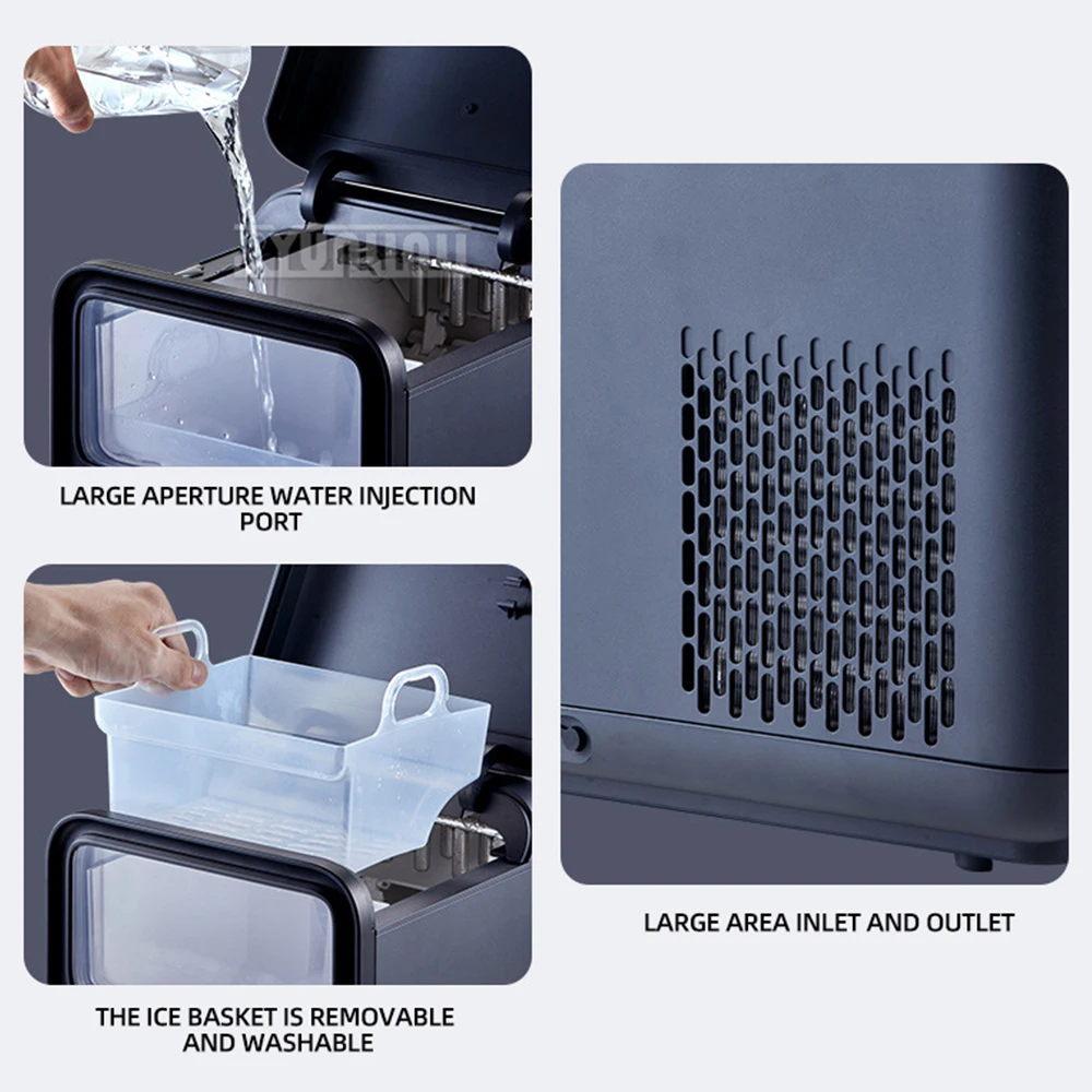 Electric Ice Cube Maker Machine Portable Ice Machine with Self-Cleaning Macchina Per Il Ghiaccio