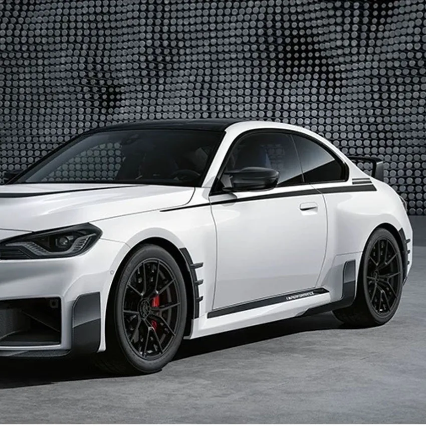 BMW M2 G42 2021-2025년식 더블 도어 차량용 범퍼 사이드 스포일러 디퓨저 커버 사이드 펜더 스플리터 튜닝 바디 키트 글로스 블랙