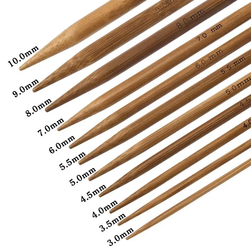 3.0-10mm Circular Knitting Needles Bamboo Crochet Sewing Knitting Double Cusp Hooks Stainless Steel DIY Hand Sewing Tools