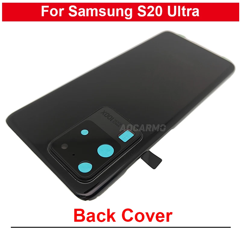 Для Samsung Galaxy S20 Ultra S20U задняя крышка + рамка объектива камеры запасные части