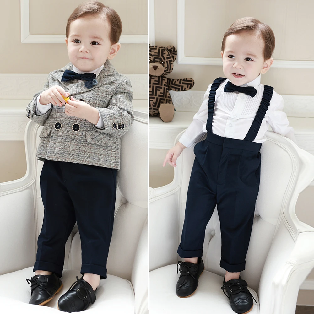 Boys Ghajni Style 3-Piece Formal Suit – Shirt, Waistcoat, Pant & Bow | Kids Party & Wedding Dress main image 0