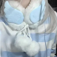 Korean Japanese Ins Angel Wings Plu Scarf Winter Warm Scarf Subculture Cute A29 Velvet Fabric Winter Season Accory