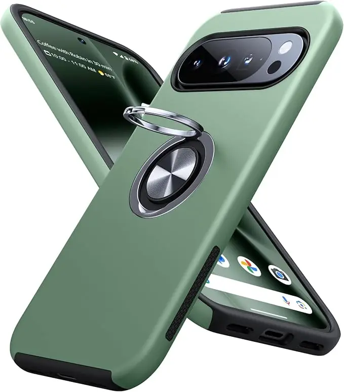 Shockproof Slim Fit Cover with Metal Ring Holder and Kickstand