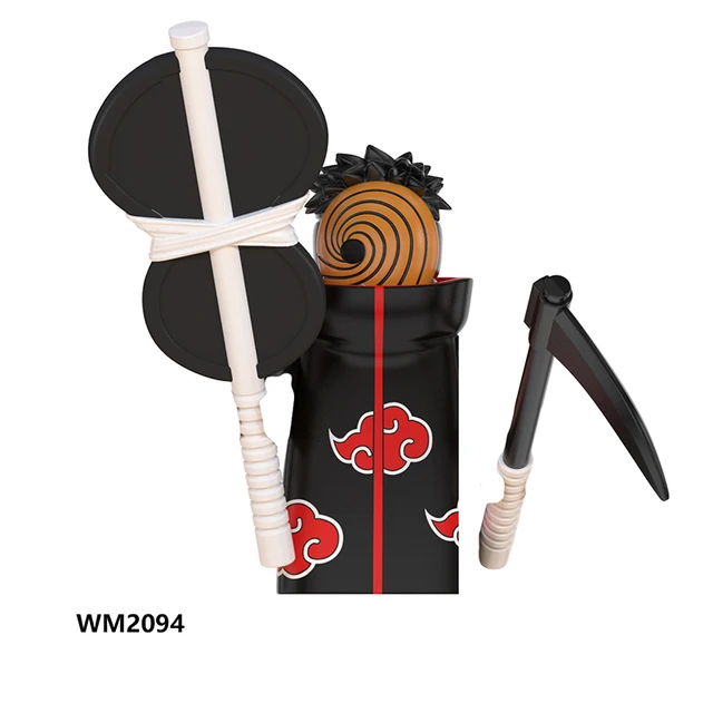 Naruto Sasuke Kakashi Akatsuki bricks Building Blocks Anime cartoon Mini Action Figures Heads Assembly Toys kids Birthday Gifts Trans-dark Blue