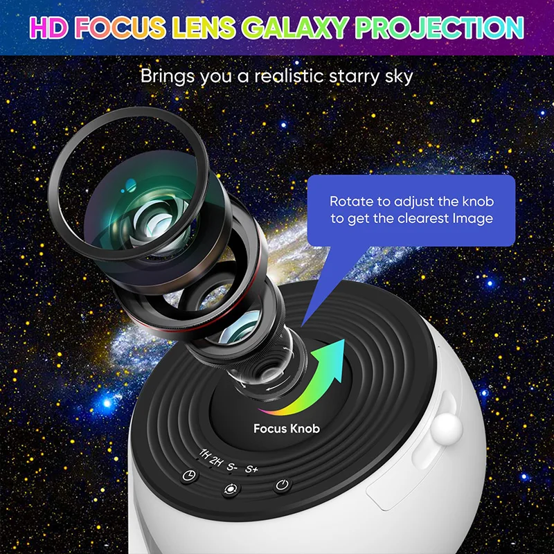 Star Projector Night Light Galaxy for Bedroom Room Decor Children Kids Gift 13 In 1 Display Effect 360&deg; Rotate