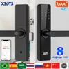 Tuya Wifi Electronic Smart Door Lock With Biometric Fingerprint / Smart Card / Password / Key Unlock/ USB Emergency Charge 1