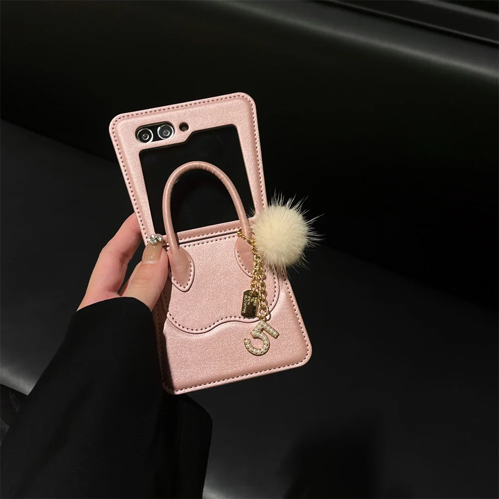 Luxury PU Leather Handbag Phone Case - Cute Solid Cover
