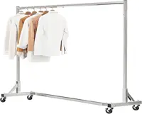 Industrial Grade Z-Base 70in extra long Clothes Garment Rack, Commercial Grade Rolling Clothing Rack, Heavy Duty 600lb Load 1