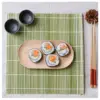 Square Sushi Roller Mat Natural Bamboo Sushi Mat Green Bamboo Sushi Rolling Mat Sushi Making Kit Sushi Maker Blind for Kitchen 3