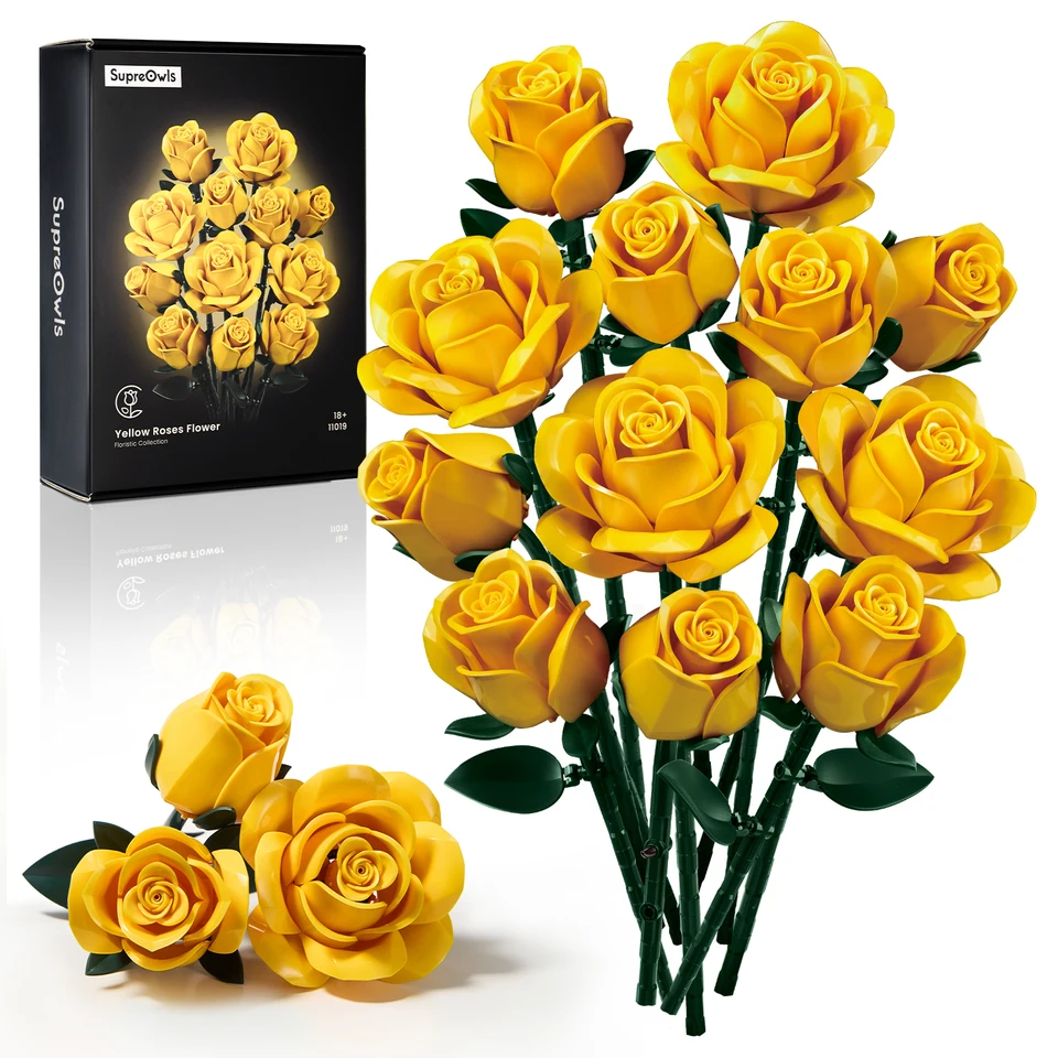 Gelber Blumenstrauß Bausatz Mit Rosen Für Kinder Und Erwachsene_voghion.com