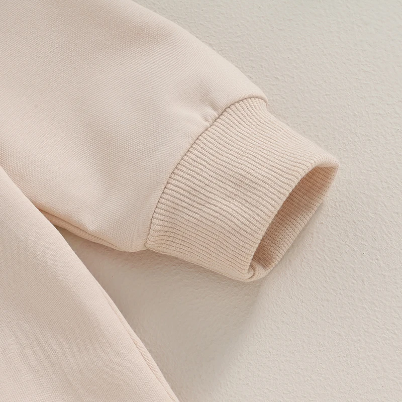 Infant Baby Boy Warm Sweatshirt Long Sleeve Round Neck Letter Embroidery Pullover Crewneck Shirt Tops for Winter Fall Clothes