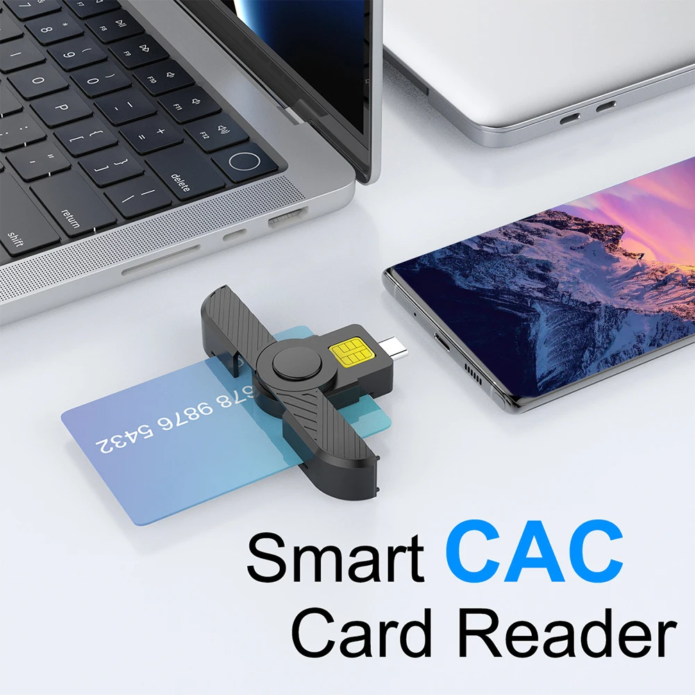 Type C Smart Card Reader SIM Cloner Type-C Bank Tax Declaration Citizen IC Card For Bank Card IC/ID EMV SD TF MMC ID Card Reader