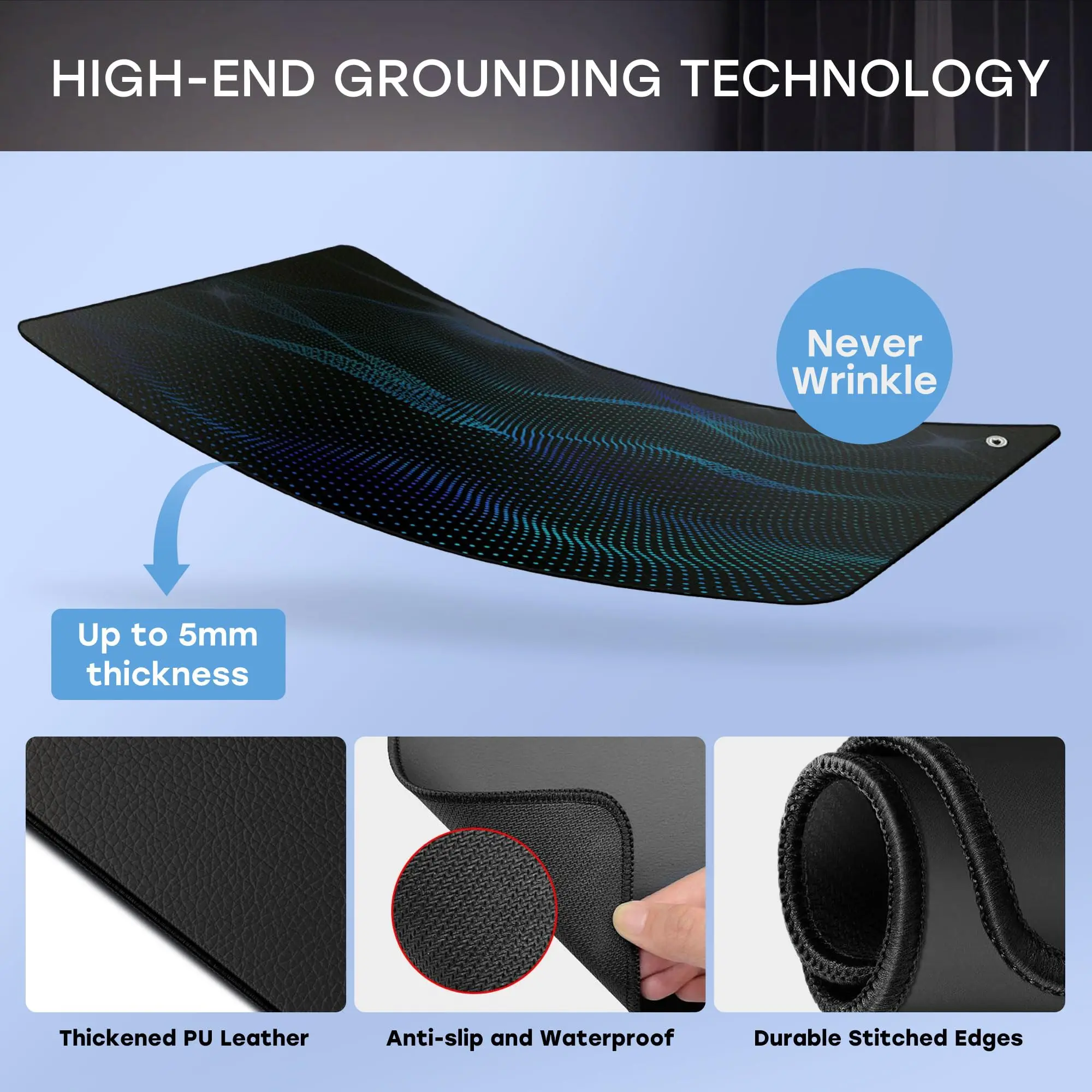 Enhanced Conductive PU Grounding Mat for Sleep and Stress Relief with Anti-Slip Design