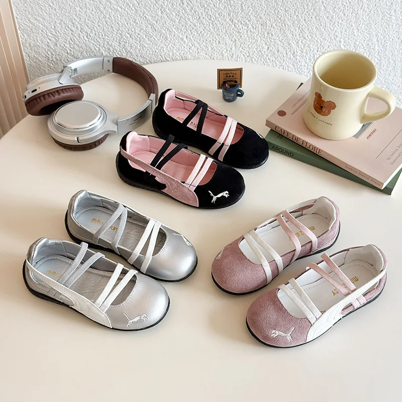 Kinder Frühlings-Slip-On-Lederschuhe Mädchen Prinzessinnen-Schuhe Weichsohlige Leder-Mary-Jane-Schuhe Kinder Elastische Tanz-Performance-Schuhe