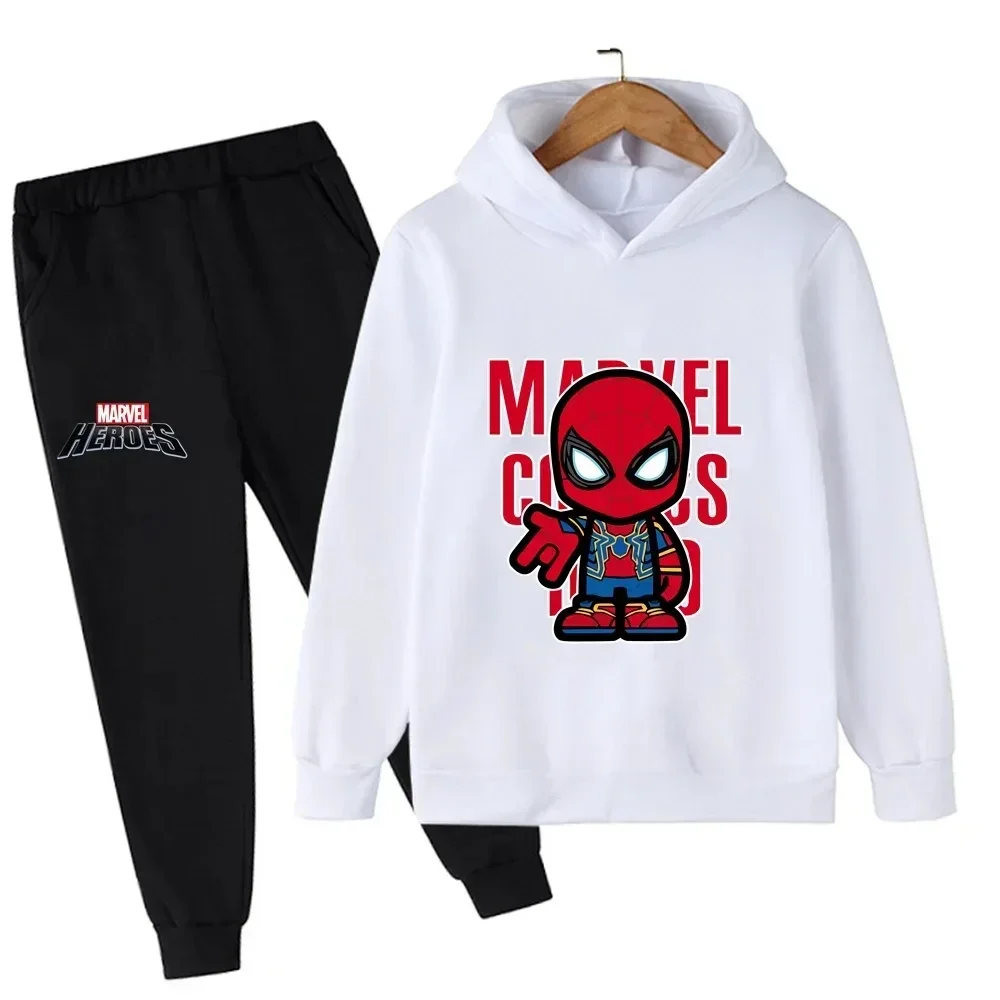 thumbnail image 1 of Ropa de moda de primavera y otoño para niños, sudaderas con capucha y pantalones con estampado de dibujos animados de Marvel Spiderman, conjuntos de 2 piezas, trajes deportivos informales para niños y, 1 of 4