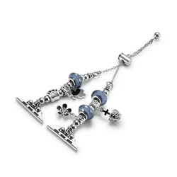 Elegant Bling Metal Bracelet Strap for Smartwatches - Women's Jewelry Collection (Blue Crown)