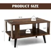 Small Coffee Table for Small Space, 2-Tier Wooden Center Table with Open Storage Shelf, Side Baffle, Easy Assembly 3