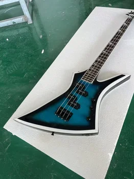 New 4-string special shape electric bass，Rosewood fingerboard，Flame maple tops，Body white binding，Free delivery