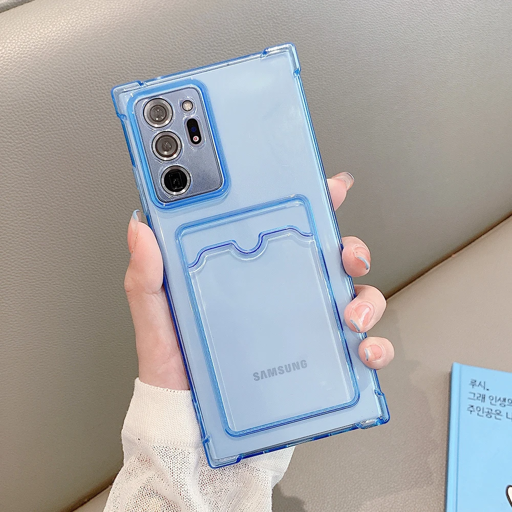Custodia per telefono trasparente antiurto per Samsung Galaxy A52 A72 A32 S21 S20 FE S22 Ultra Note 20 Custodia per carta Ultra morbida posteriore TPU Co_voghion.com