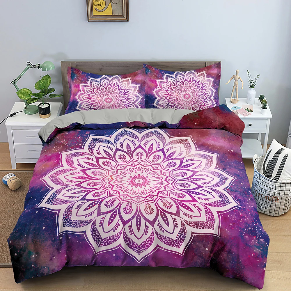 Bohemian Duvet Cover Set Boho Bedding Set For Adults Bedclothes 2/3pcs Queen King Twin Size Bed Set Mandala