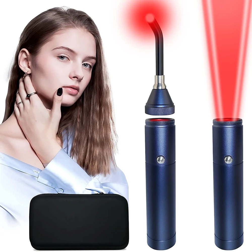 Infrared&Red Light Therapy Device Cold Sore Canker Sore Fever Pain Relief for Lips Mouth Nose Ear Knee Joint Muscle Home Care