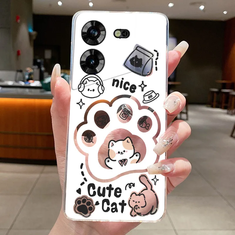 Aesthetic Cute Cat Soft Transparent Silicone Phone Case