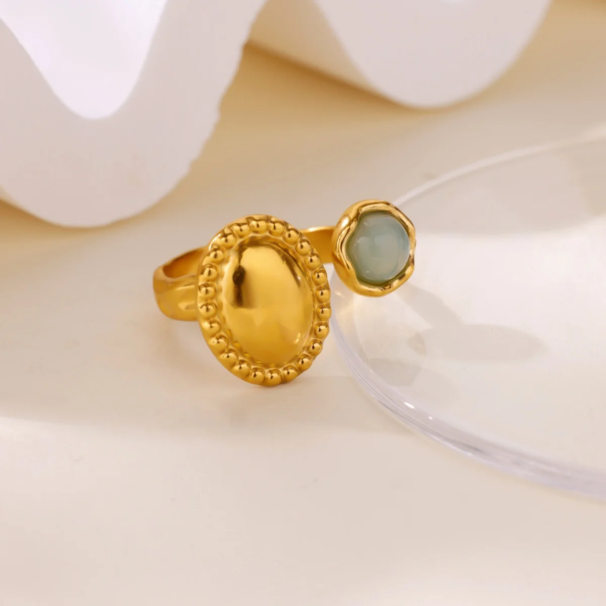 Luxury Opal Oval Sun Rings For Women