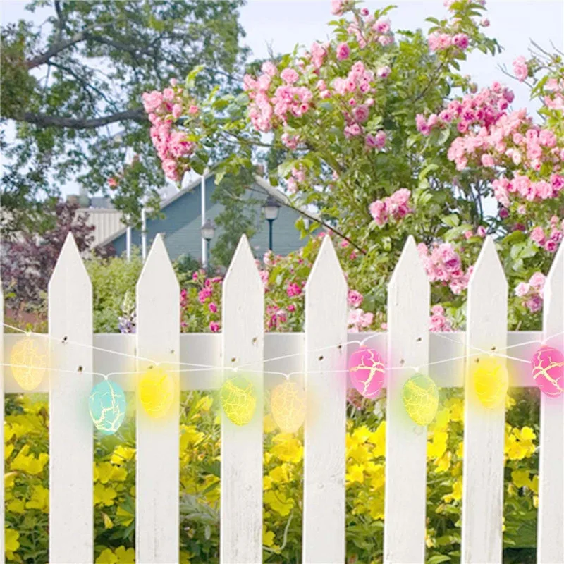 Easter Crackle Colorful Eggs String Lights Easter Party DIY Decoration Bedroom Ambience Sense Lighting Wedding Party Decoration