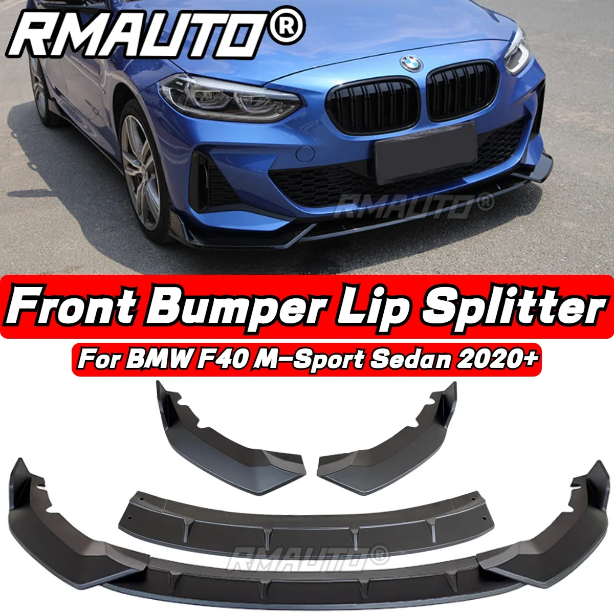 3Pcs Car Paraurti Anteriore Diffusore Spoiler Paraurti Guard Body Kit Per Bmw Serie 1 F40 M-Sport Sedan 2020 + Body Kit Accessori Auto